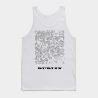 Map of Dublin, Ireland Minimalist Line Drawing Tank Top